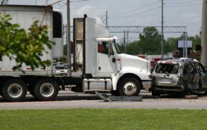 truck colliding with car